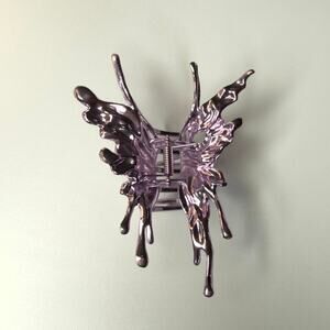 Monki Purple Metallic Butterfly Claw Clip